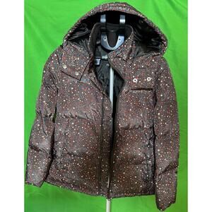 Madewell Quilted Puffer Parka Starry Night Hooded Jacket Women's S NEW